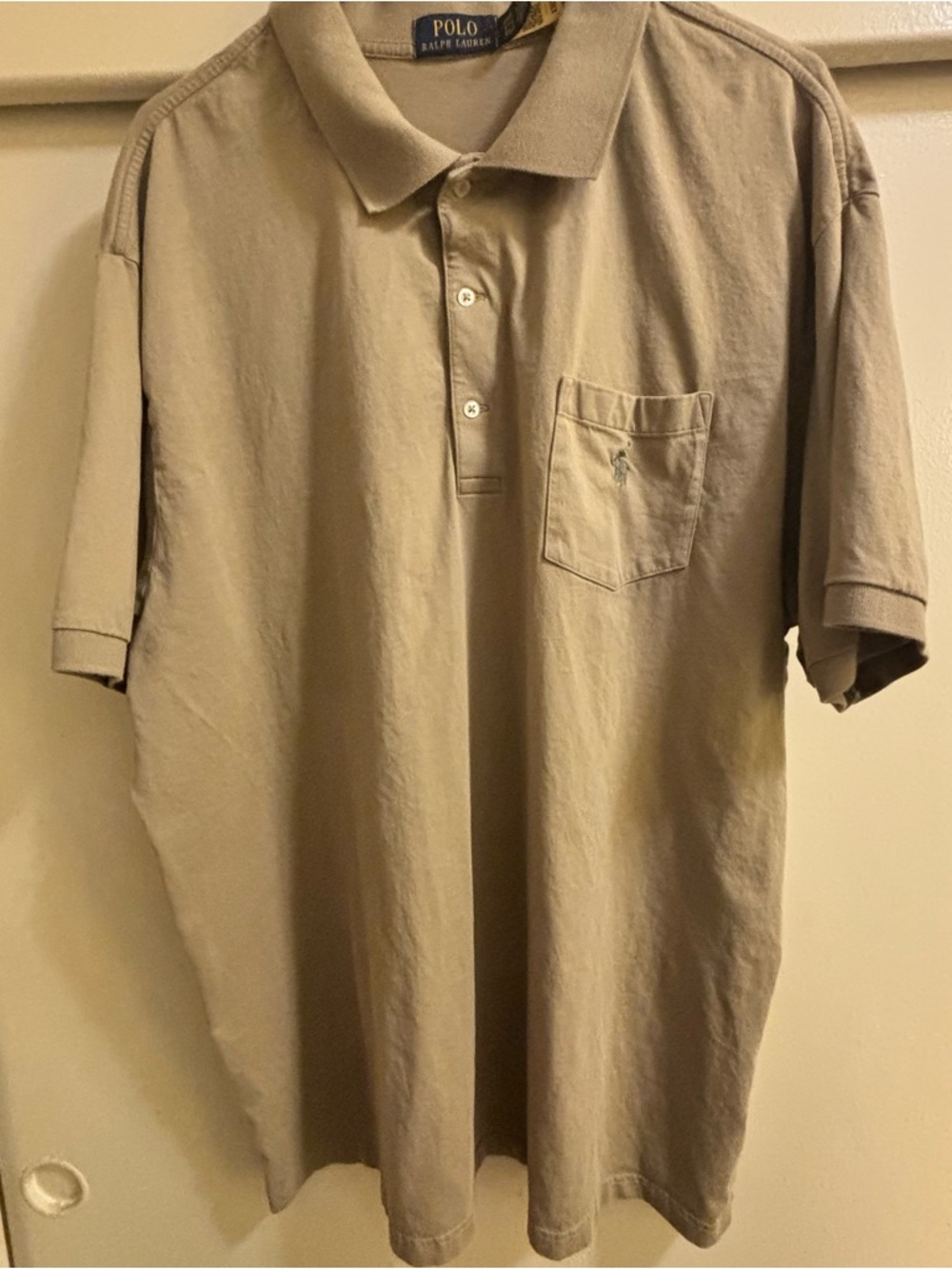 Polo by Ralph Lauren Men’s Beige Pocket Polo Shirt Size 2X